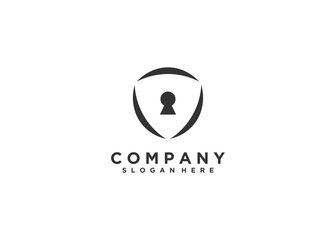 secure shield technology logo design on a white background