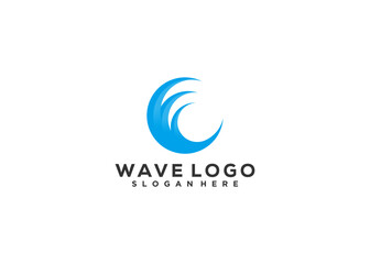Wave circle logo design vector template