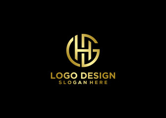 Obraz premium Minimalist Modern and Creative real estate CHG letter logo icon design.