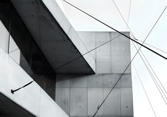 Abstract Architecture Concrete Building With Lines