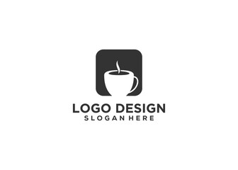 Cup coffee logo design vector template