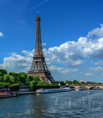 Obraz premium Eiffel Tower Paris on the blue sky,