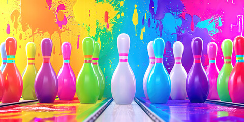 Fototapeta premium A lot of bowling pins