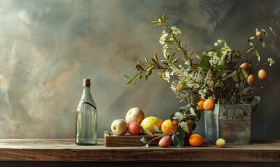 Still life study featuring everyday objects in minimalist arrangement, emphasizing the beauty of simplicity and texture in oil on canvas