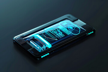 Futuristic Wallet Digital Display Mockup ,empty space