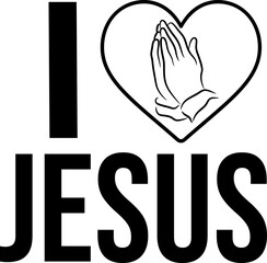 I love Jesus Praying Hands Design