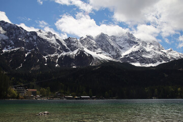 Eibsee lake in Garmisch-Partenkirchen, Bavaria, Germany