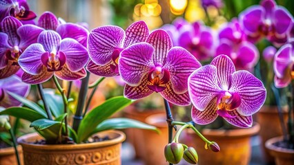 Branch, Close-up orchid flower, branch in cachepot, for advertising, calendar