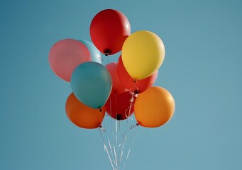 Colorful Balloons Floating in the Sky