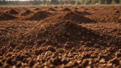 Freshly tilled soil with visible texture. Generative AI