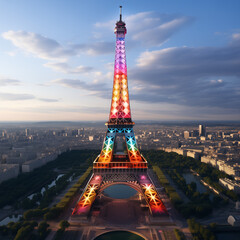 Obraz premium paris, eifelturm, emporragen, fra, eifelturm, olympia, eröffnungsfeier, abschlussfeier, feier, stadion, olympische, spiele, 2024, frankreich, ausrichter, sport, leichtathlethik, silvester