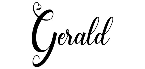 Gerald - colore nero - parola nome scritta con cuori - ideale per website, presentazioni, biglietti, banners, sweatshirt, stampe, cricut, silhouette, sublimazioni, etichette, adesivi	