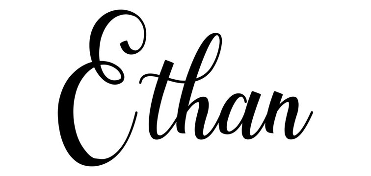 Ethan - colore nero - parola nome scritta con cuori - ideale per website, presentazioni, biglietti, banners, sweatshirt, stampe, cricut, silhouette, sublimazioni, etichette, adesivi	
