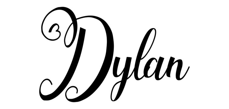 Dylan - colore nero - parola nome scritta con cuori - ideale per website, presentazioni, biglietti, banners, sweatshirt, stampe, cricut, silhouette, sublimazioni, etichette, adesivi	
