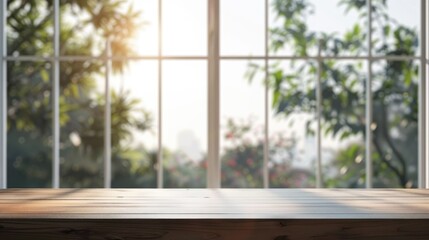 Table on a Window s Blurry Background