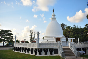Pagoda of the Dambakola Patuna Sangamitta Temple, Port of Jambukola (Dambakola Patuna), Jaffna, Sri...