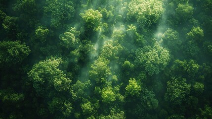 Fototapeta premium Aerial View of a Lush Forest