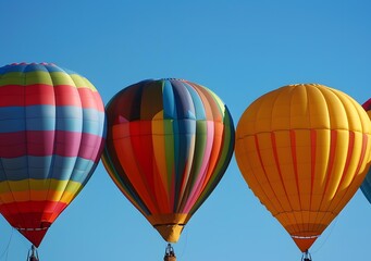 Naklejka premium Colorful Hot Air Balloons Flying in the Blue Sky