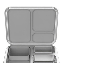 Closeup of small bento lunchbox isolated on copy-space background.