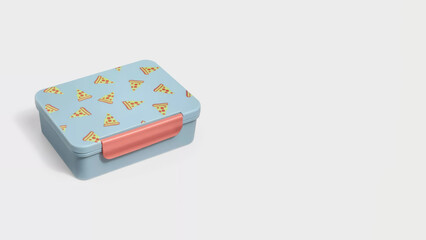 Closeup of small bento lunchbox isolated on copy-space background.