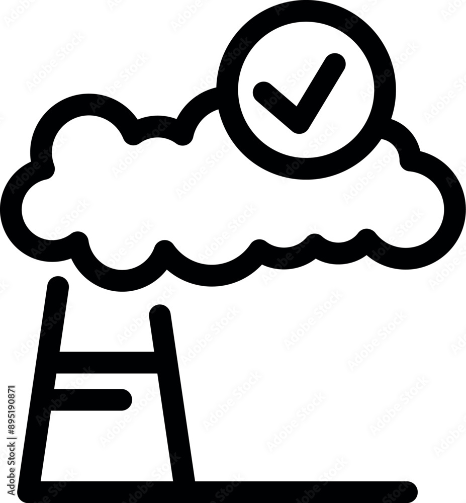 Aufkleber cloud computing data storage icon approving processing with a check mark