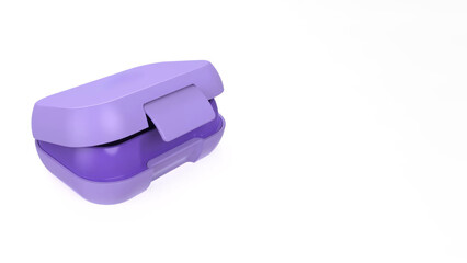 Closeup of small bento lunchbox isolated on copy-space background.