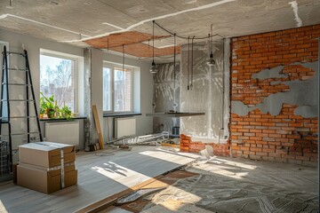 Modern apartment room renovation concept for relocation and interior transformation