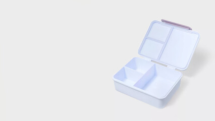 Closeup of small bento lunchbox isolated on copy-space background.