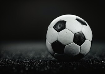 Fototapeta premium Soccer Ball on Dark Background