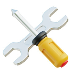 Wrench and Screwdriver 3D icon