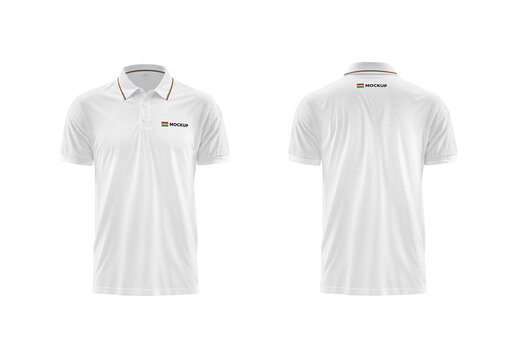 Polo T-Shirt Mockup - Front and Back View