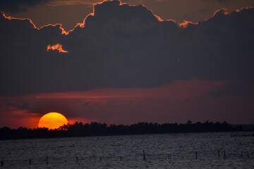 Sunset at Port of Jambukola (Dambakola Patuna), Jaffna, Sri Lanka.
