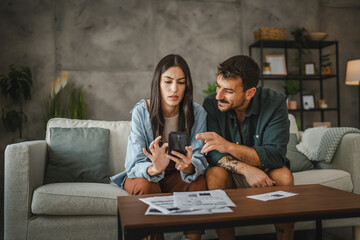Adult woman prepare for contactless payment scan invoice on cellphone
