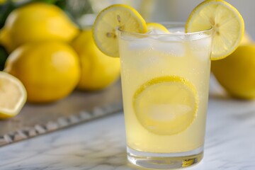 Glass of Lemonade with Lemon Slices