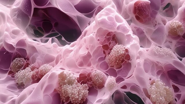 Differentiated cell precursors including erythrocytes leukocytes and platelets nestled a reticular fibers in the bone marrow.