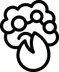 Simple line drawing of fire burning with smoke coming out from the wood