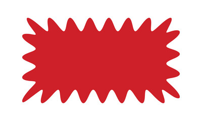 Wavy Edge Rectangle Shape Red Icon