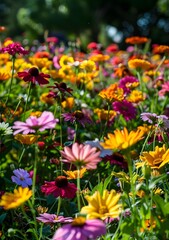 Obraz premium Colorful Wildflowers in a Meadow