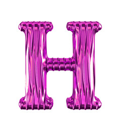 Fluted purple symbol. letter h