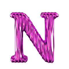 Fluted purple symbol. letter n
