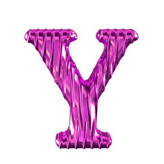 Fluted purple symbol. letter y