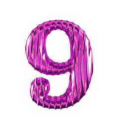 Fluted purple symbol. number 9