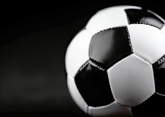 Close-Up of a Soccer Ball on a Dark Background