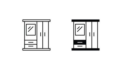 Cupboard icon design with white background stock illustration