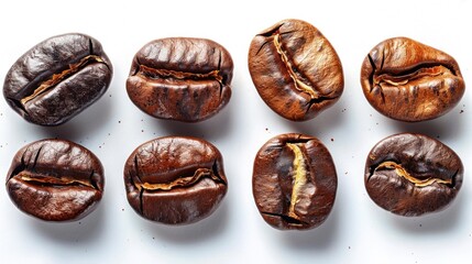 Obraz premium Coffee Beans on a White Background