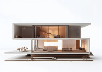 Modern Minimalist House Model with Interior Design