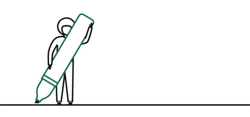 Lonely depressed man with marker, bad mood, psychological disorder, depression banner.