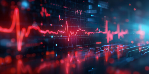Visualize Hearts Electrical Activity Over Time Period Update Cardiogram Banner. Concept Cardiogram Visualization, Heart's Electrical Activity, Time Period, Banner Design, Update Cardiology