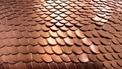 Copper surface resembling fish scales, with a shiny, overlapping pattern. Multiple variations available