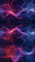 Obraz premium Modern and vibrant abstract seamless pattern featuring flowing wavy lines on a dark background